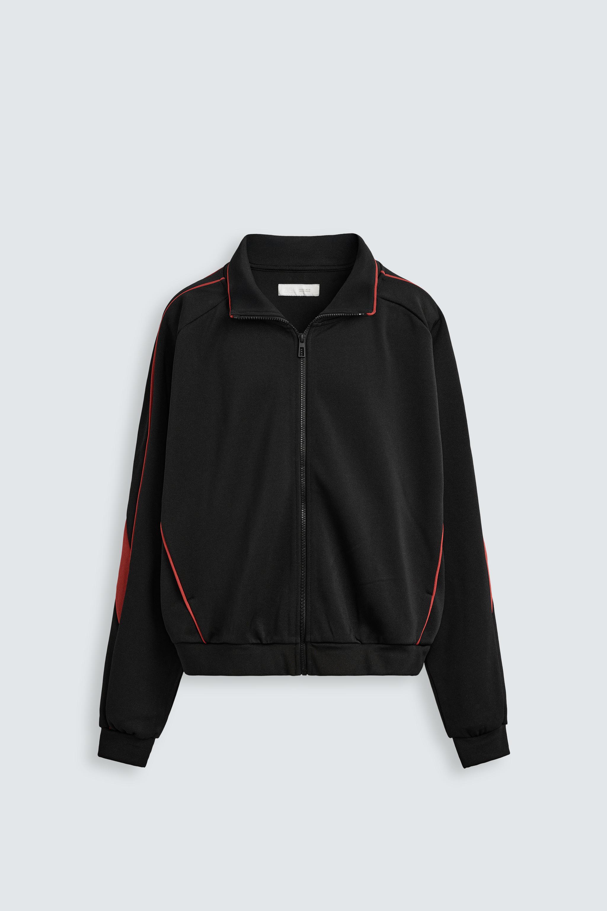 RETRO FOOTBALL JACKET - Black | ZARA Australia