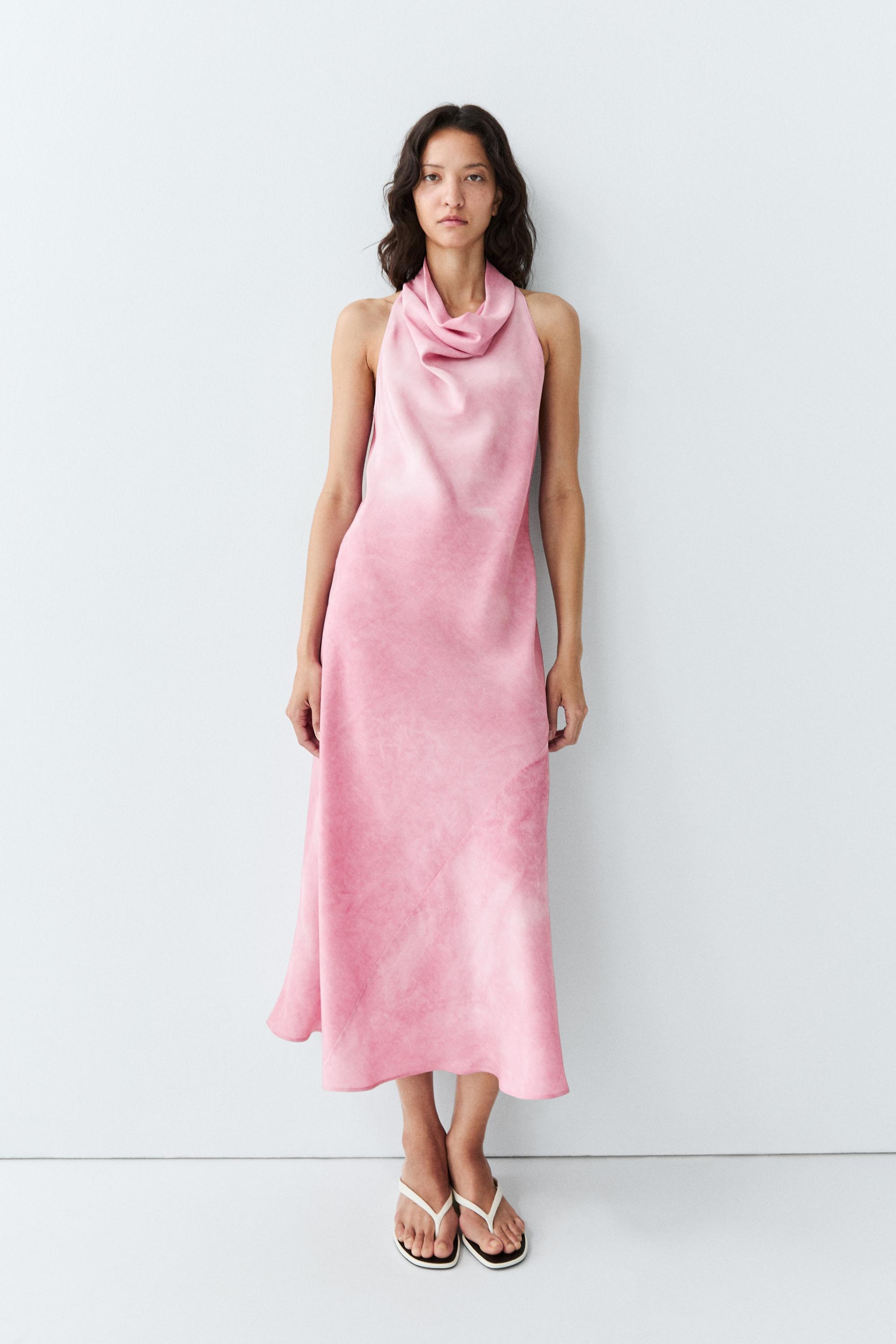 Robe midi fluide drapée