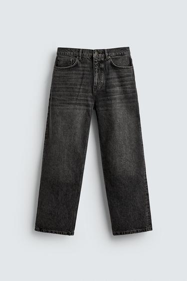 JEANS STRAIGHT ANKLE FIT - Schwarz von Zara