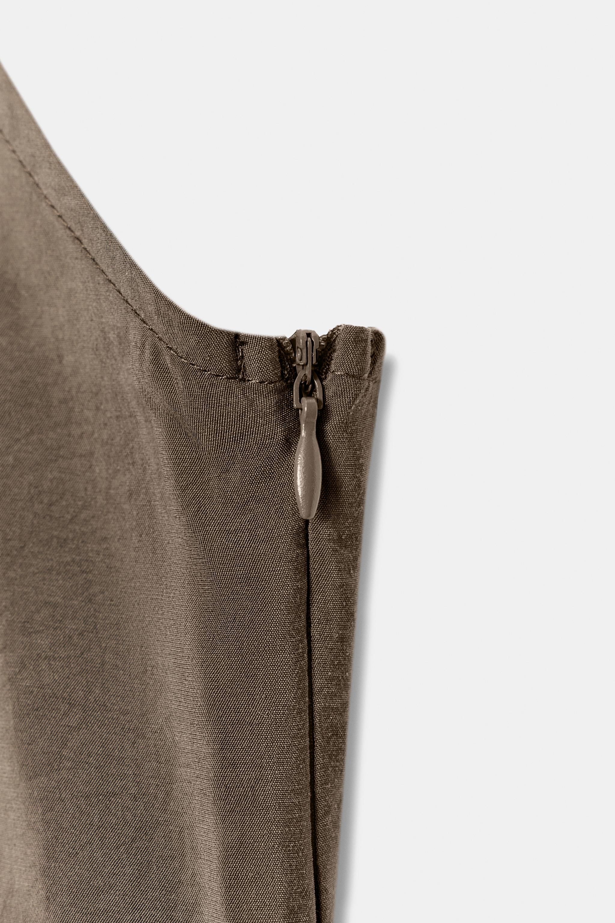 Женские комбинезоны Zara LONG FLOWY STRAPPY JUMPSUIT — фото 8