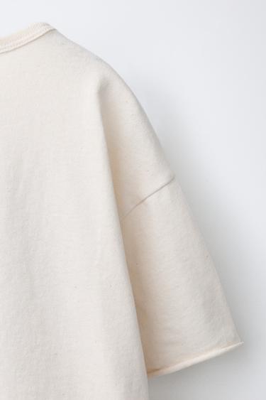 T-SHIRT À IMPRIMÉ FLEURS - Écru de Zara - Image 3