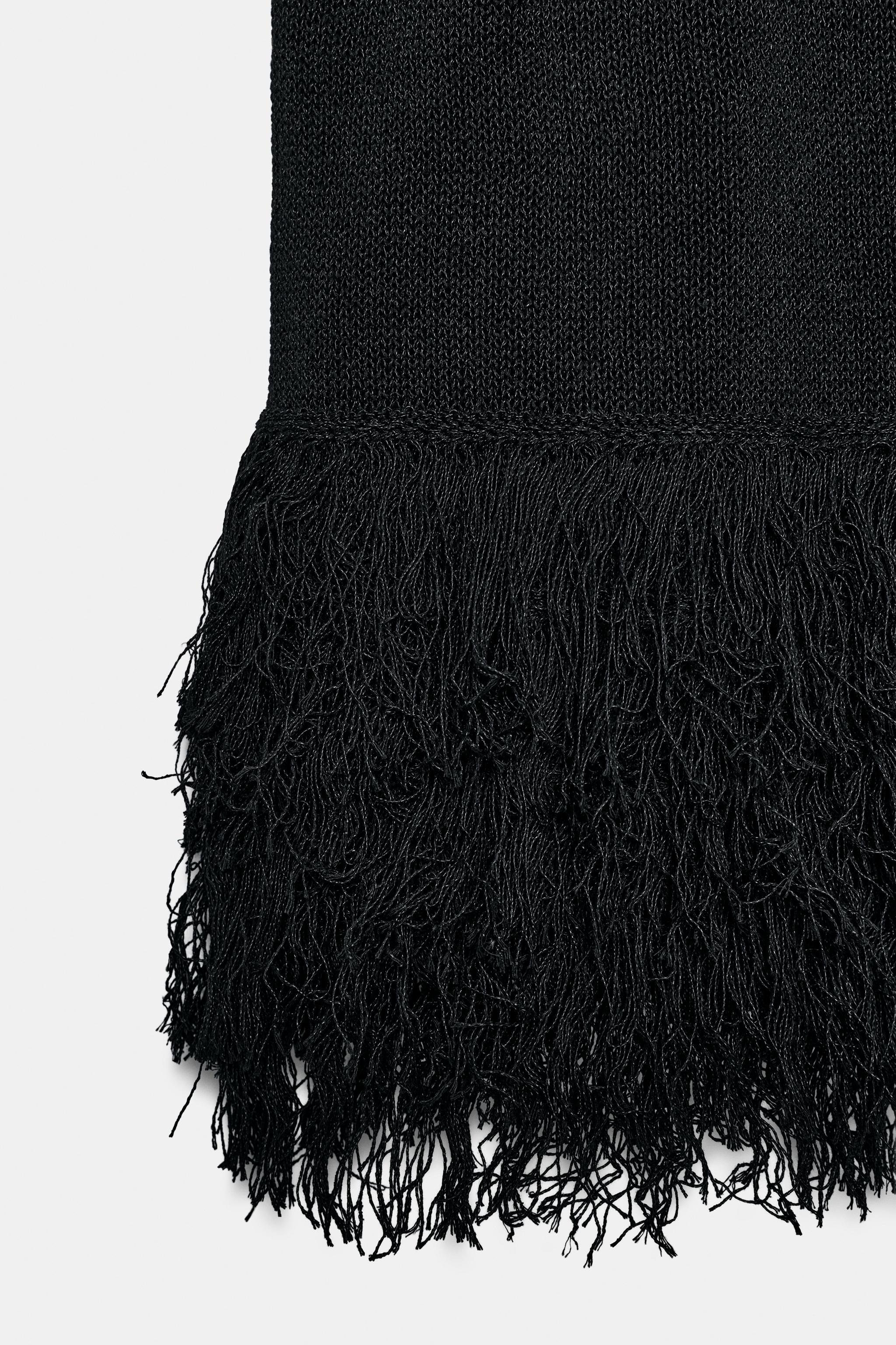 Женские свитеры Zara FRINGED KNIT TOP — фото 7