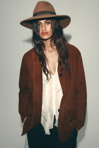 SOMBRERO CINTA CONTRASTE - Tostado de Zara - Imagen 0