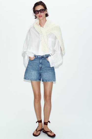 ШОРТЫ Z1975 MOM FIT — ВЫЦВЕТШИЙ СИНИЙ от Zara