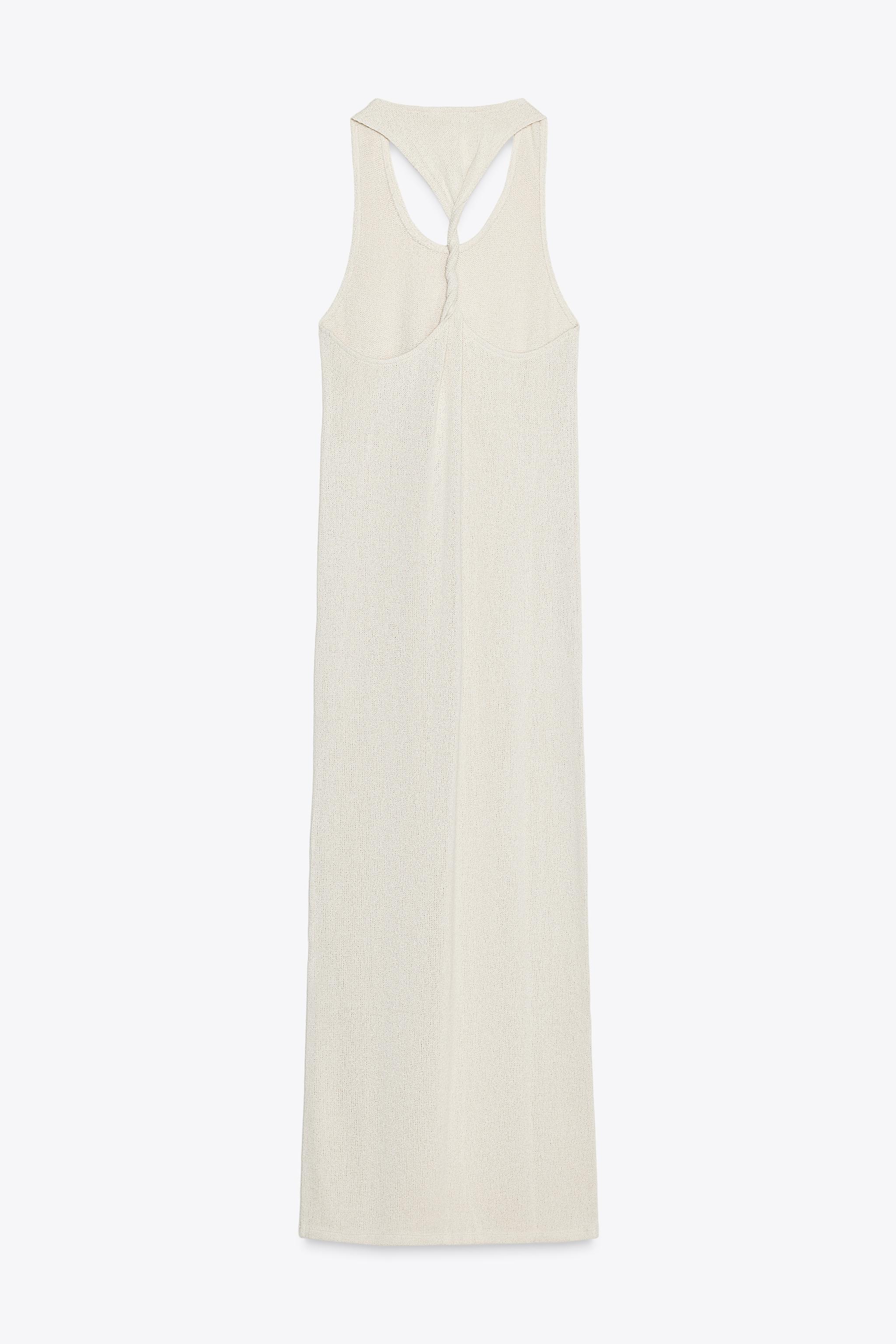 ZARA ロング丈 カットニットワンピース 1058/163 ロング丈 カットニットワンピース - サンド | ZARA Japan / 日本