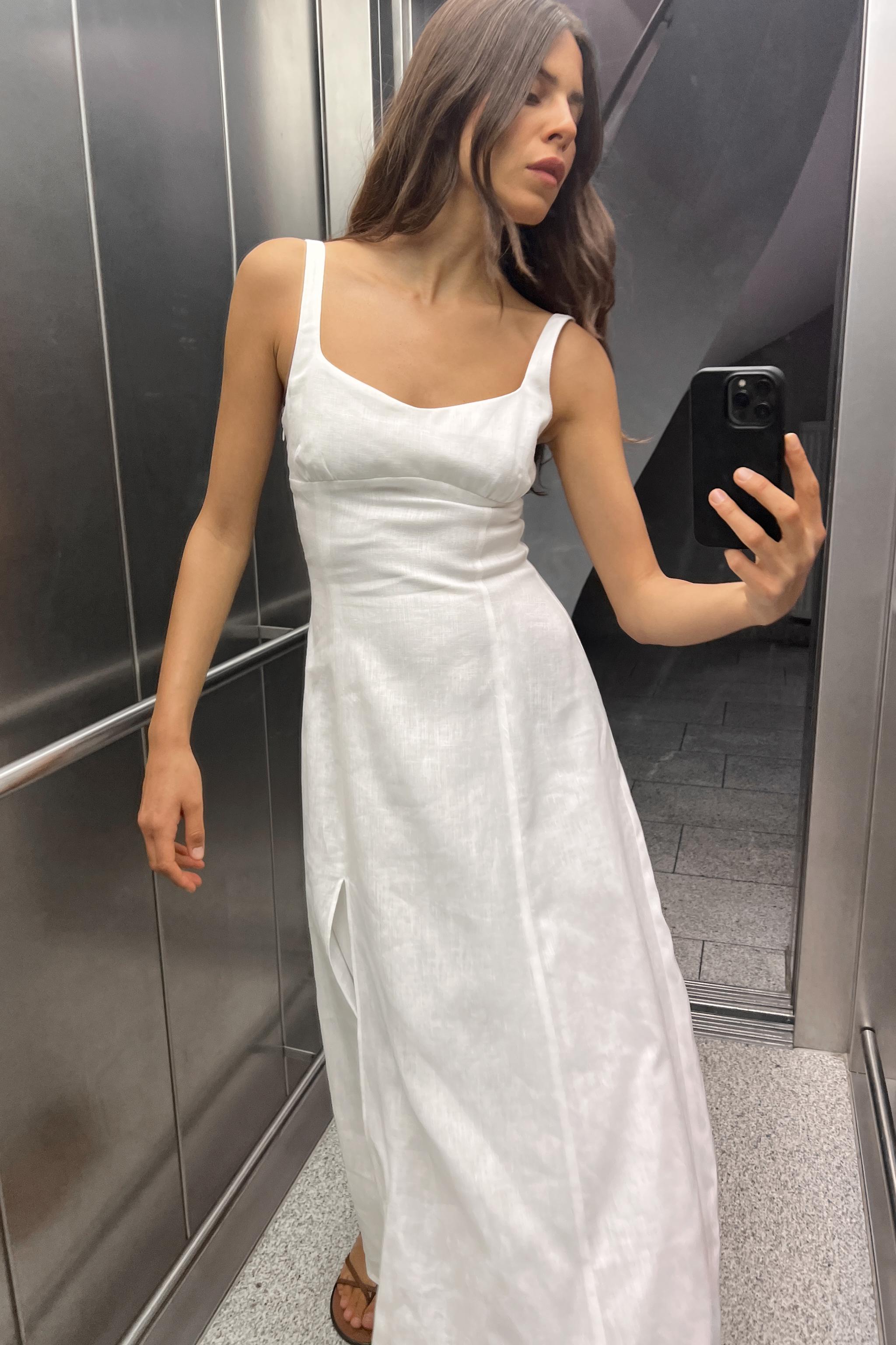 Zara white store midi dress