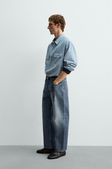 JEAN RELAXED STRAIGHT FIT AARON LEVINE X ZARA - Bleu moyen de Zara - Image 3