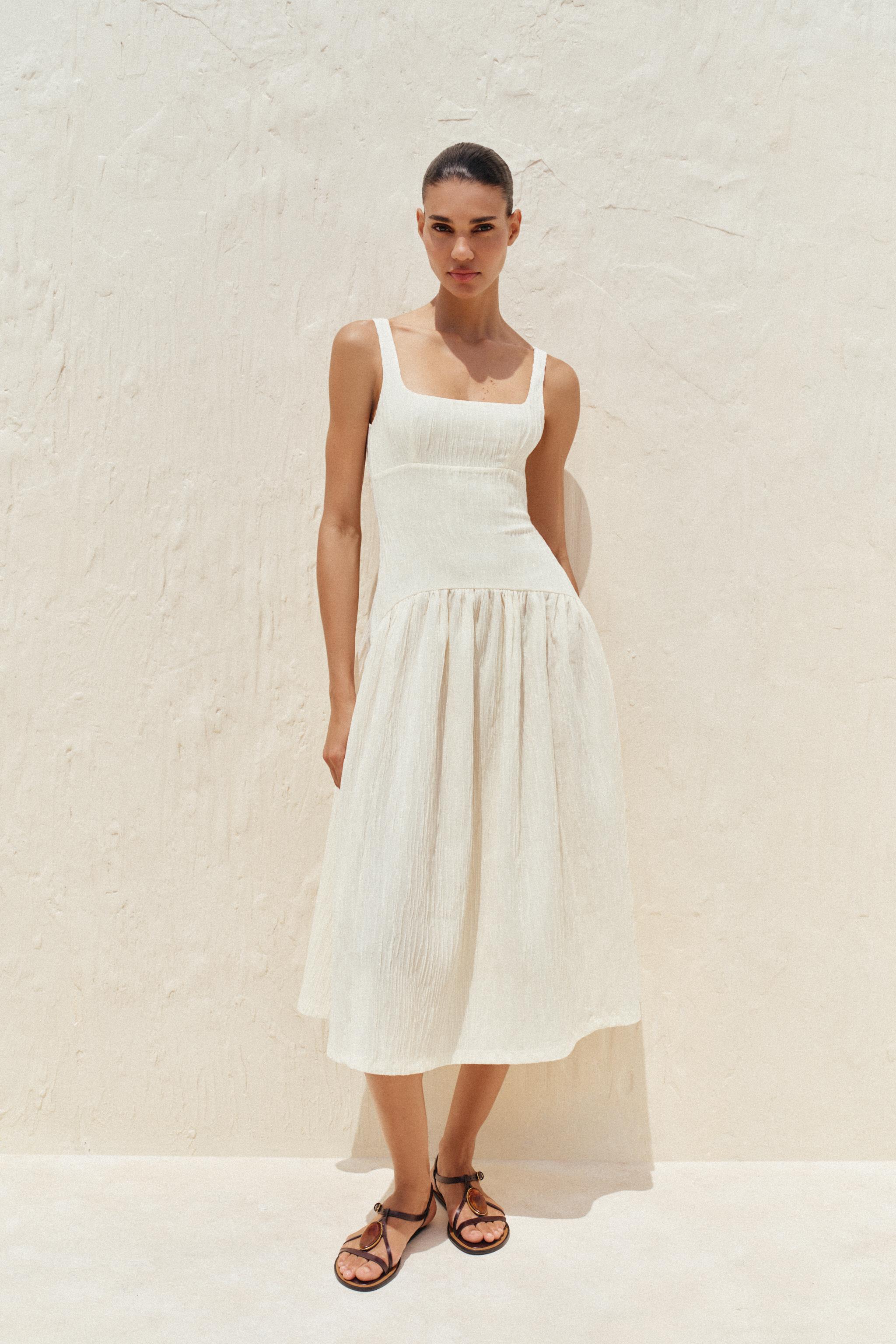 TEXTURED STRAPPY DRESS