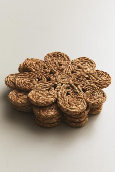 PACK OF RAFFIA COASTERS (PACK OF 4) - Light beige by Zara
