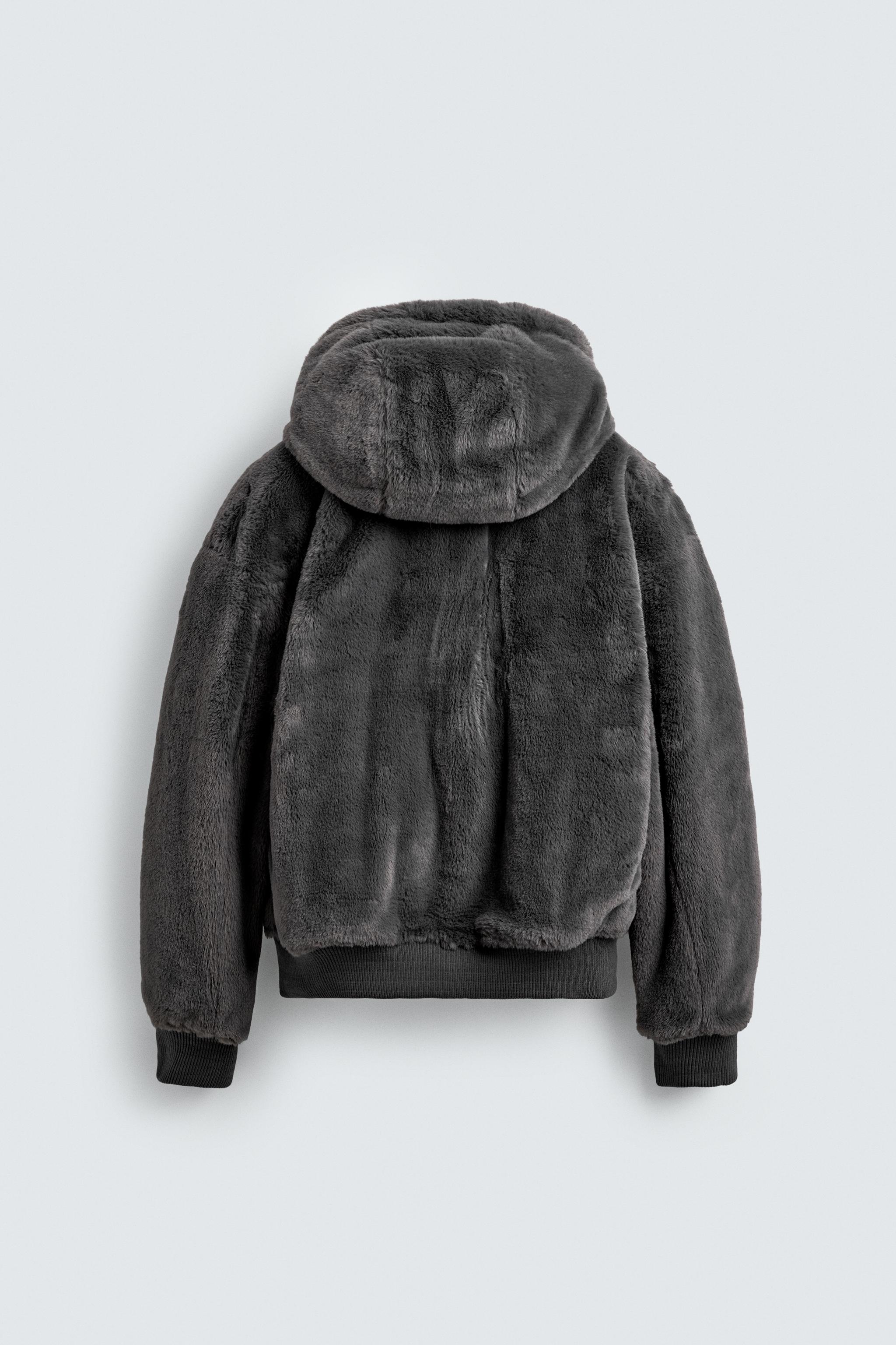 REVERSIBLE FAUX LEATHER BOMBER JACKET Anthracite Grey ZARA India