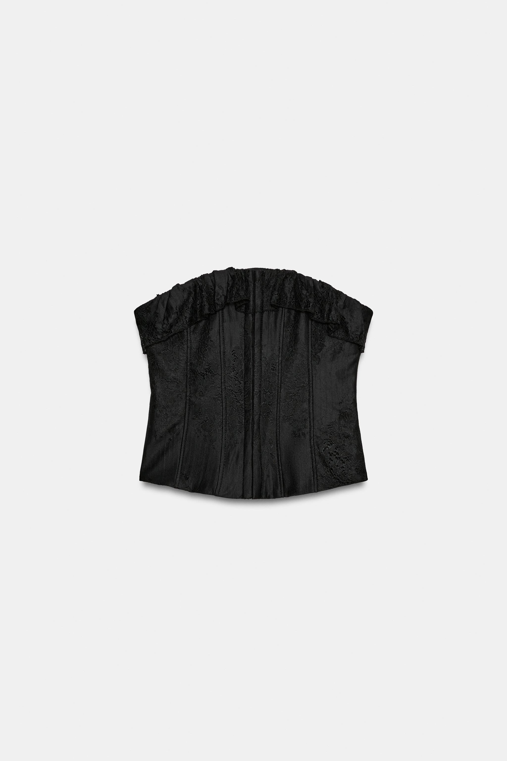 CORSET EN DENTELLE VOLANT