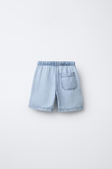 FLOWING DENIM BERMUDA SHORTS - Blue by Zara - Image 1
