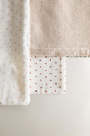 CHILDREN'S MINI TOWEL WITH MINI FLORAL DESIGN (PACK OF 3) - Oyster-white by Zara - Image 3