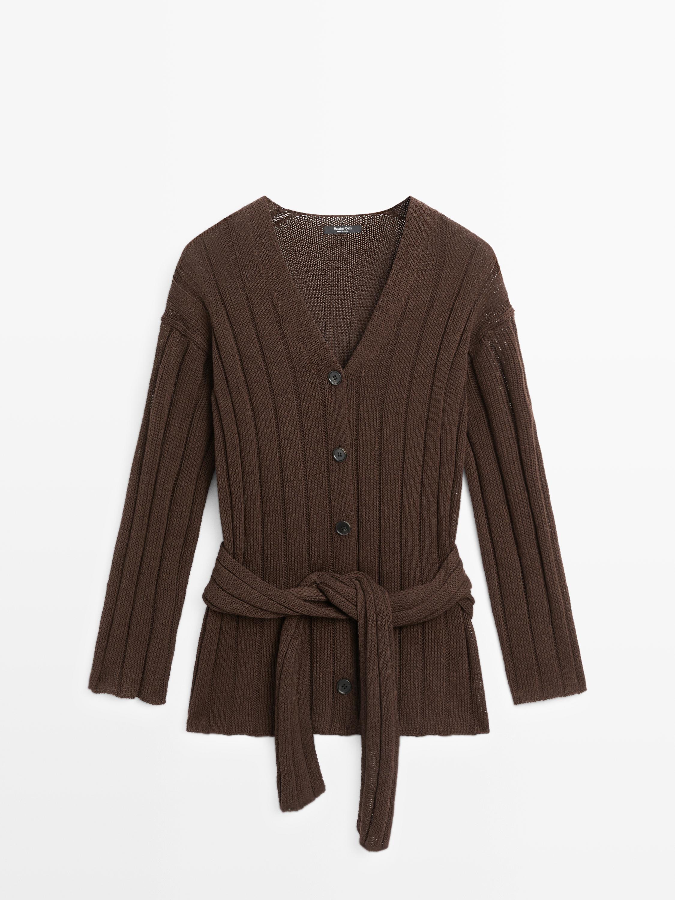 Cardigan en maille avec détail à la taille