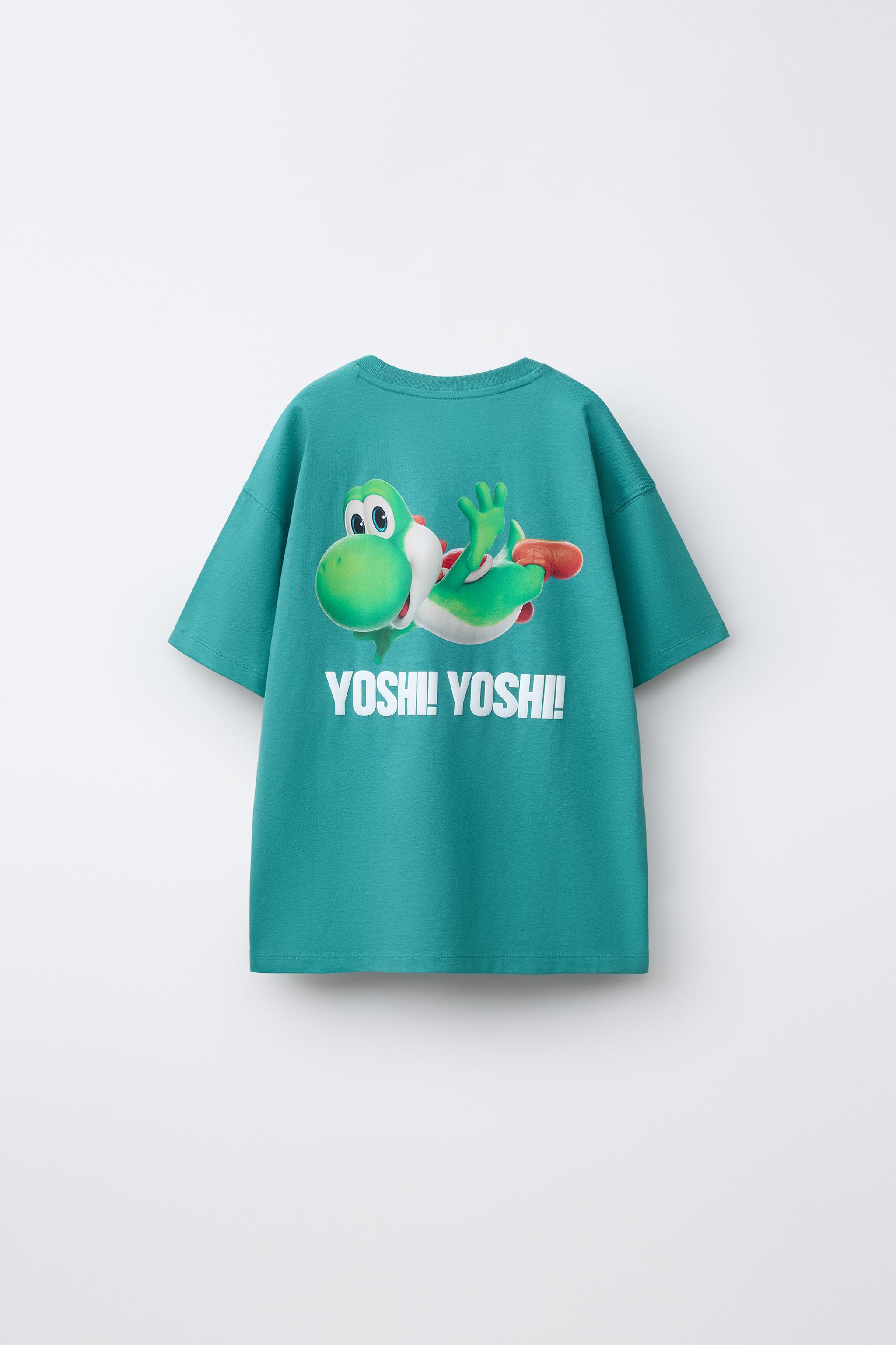 ヨッシー1107 ヨッシー SUPER MARIO BROS ™ © NINTENDO Tシャツ - ブルーグリーン