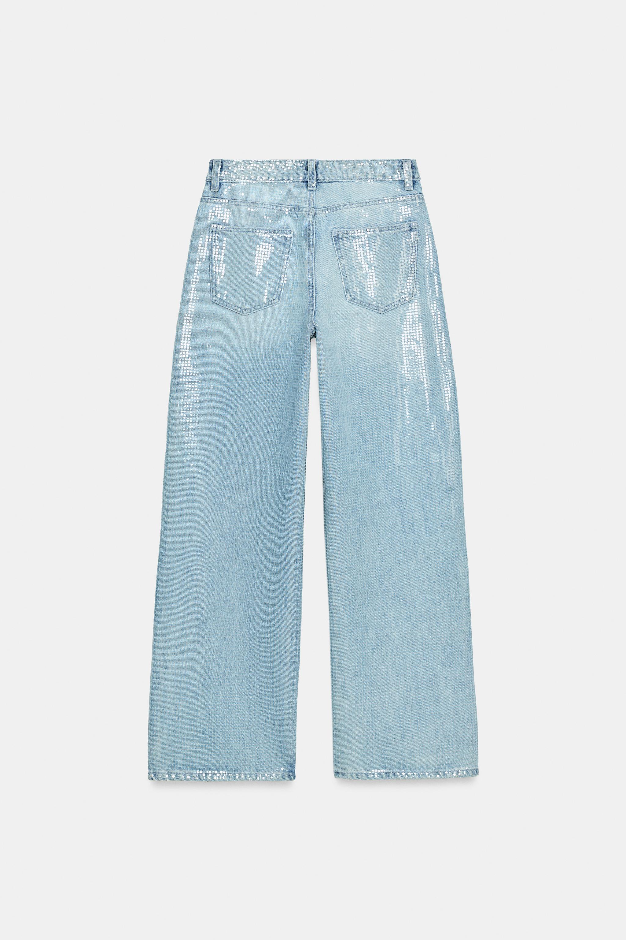 Zara Z1975 STRAIGHT ORTA BEL PULLU JEAN görsel 6
