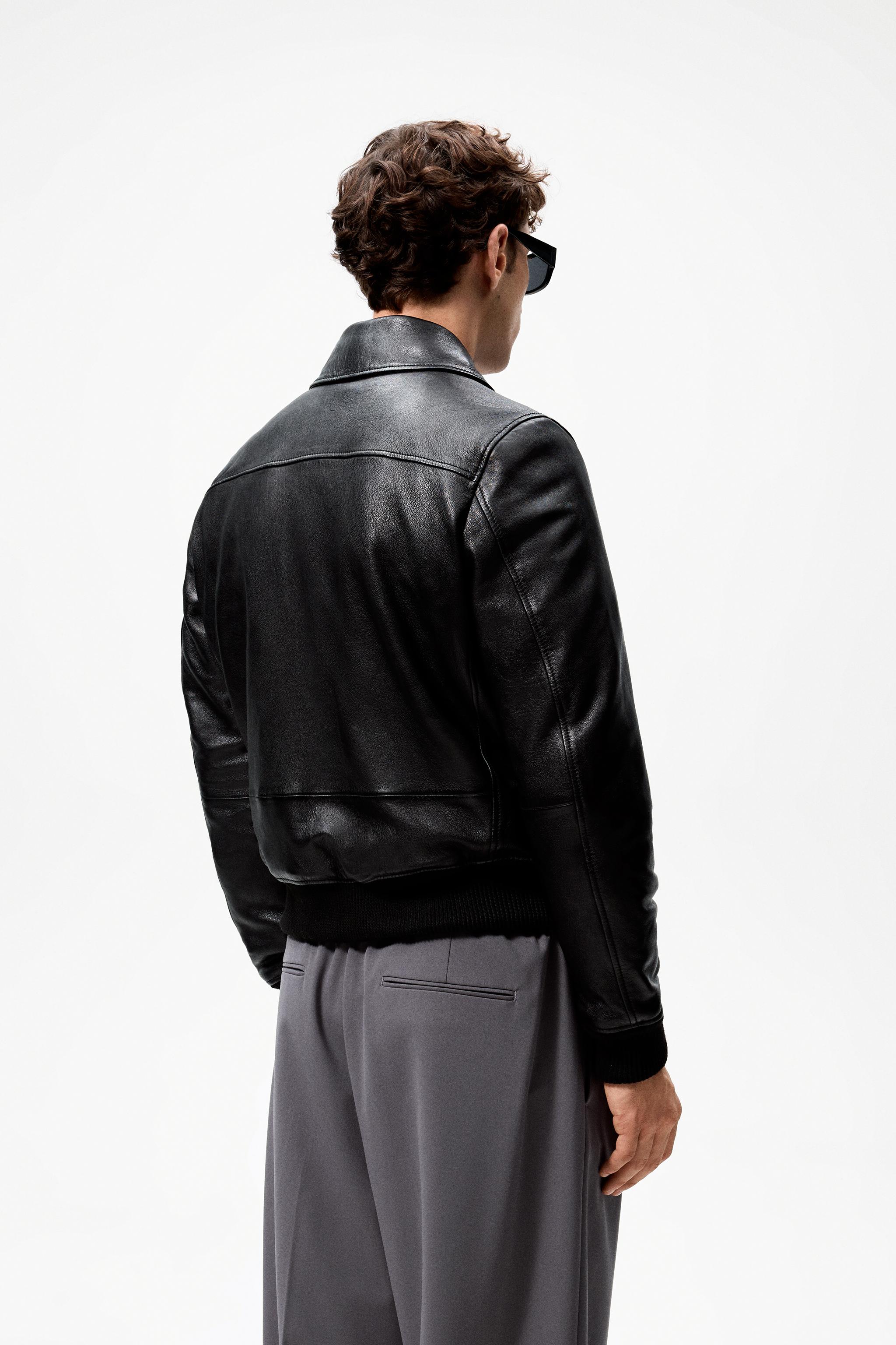 BOXY-FIT レザージャケット - ブラック | ZARA Japan / 日本