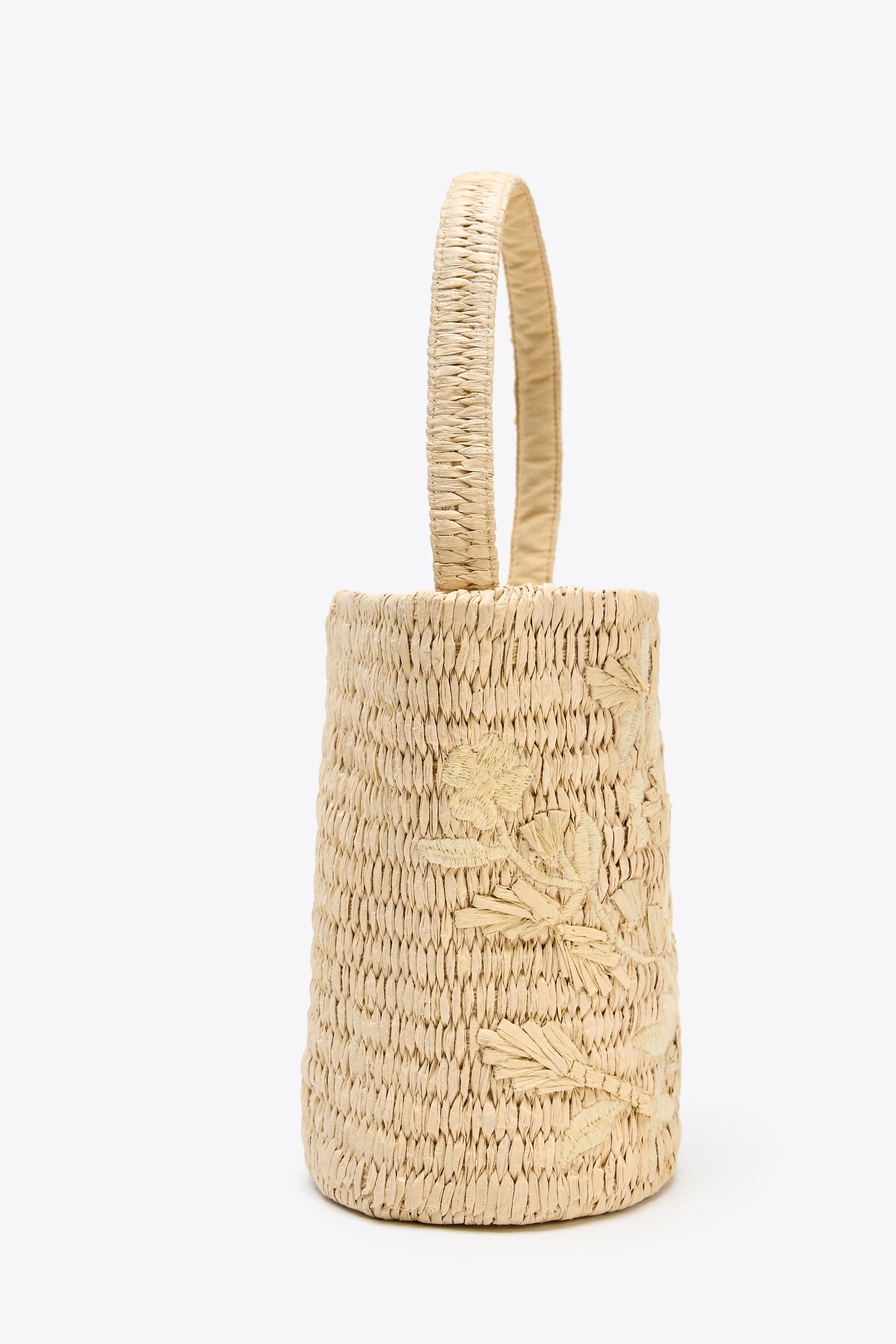 ZARA【NEW】BRAIDED BASKET BAG WITH DESIGN BRAIDED BASKET BAG WITH DESIGN - Light beige | ZARA Turkey
