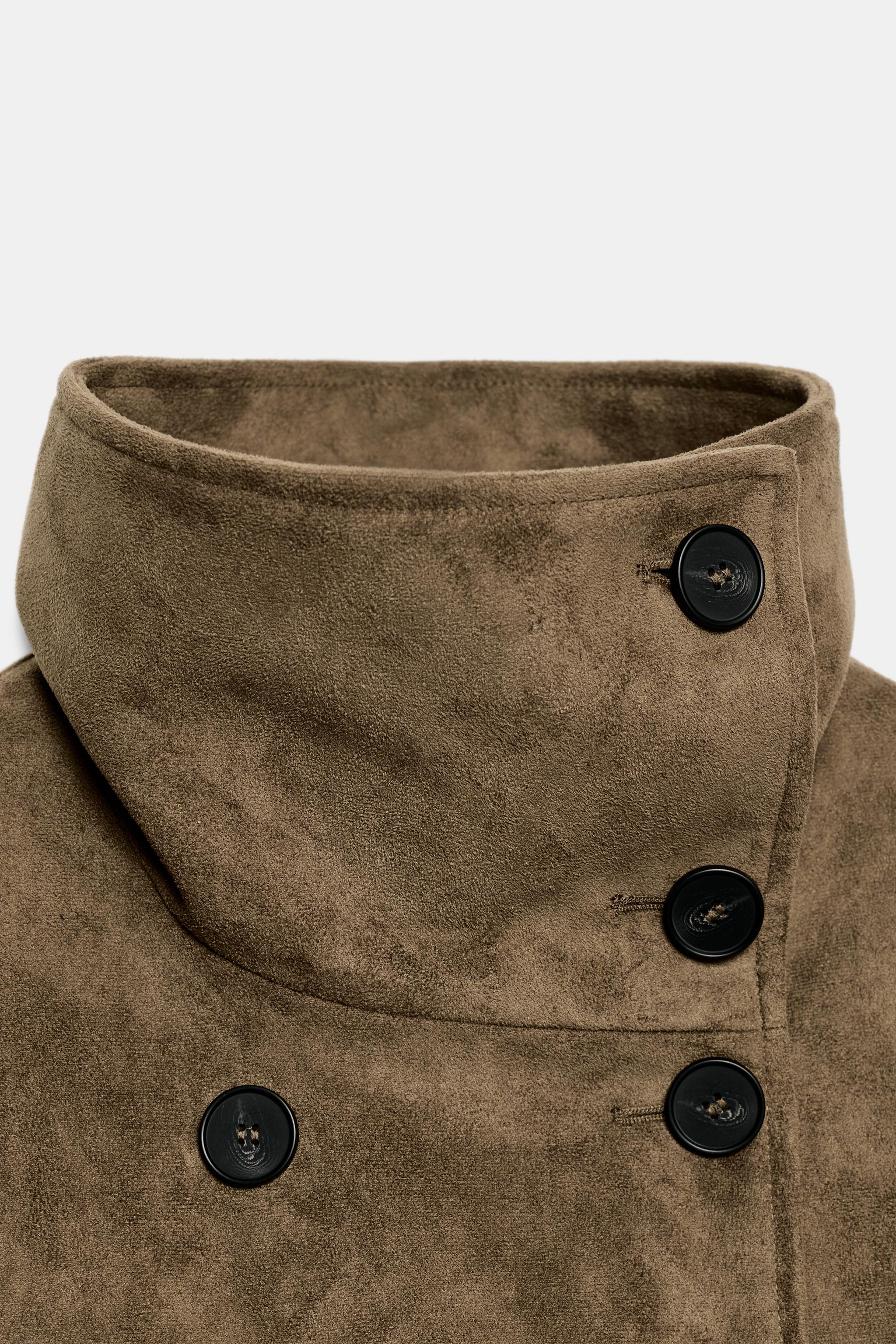 Zara Suni Süet Kemerli Yelek görsel 8