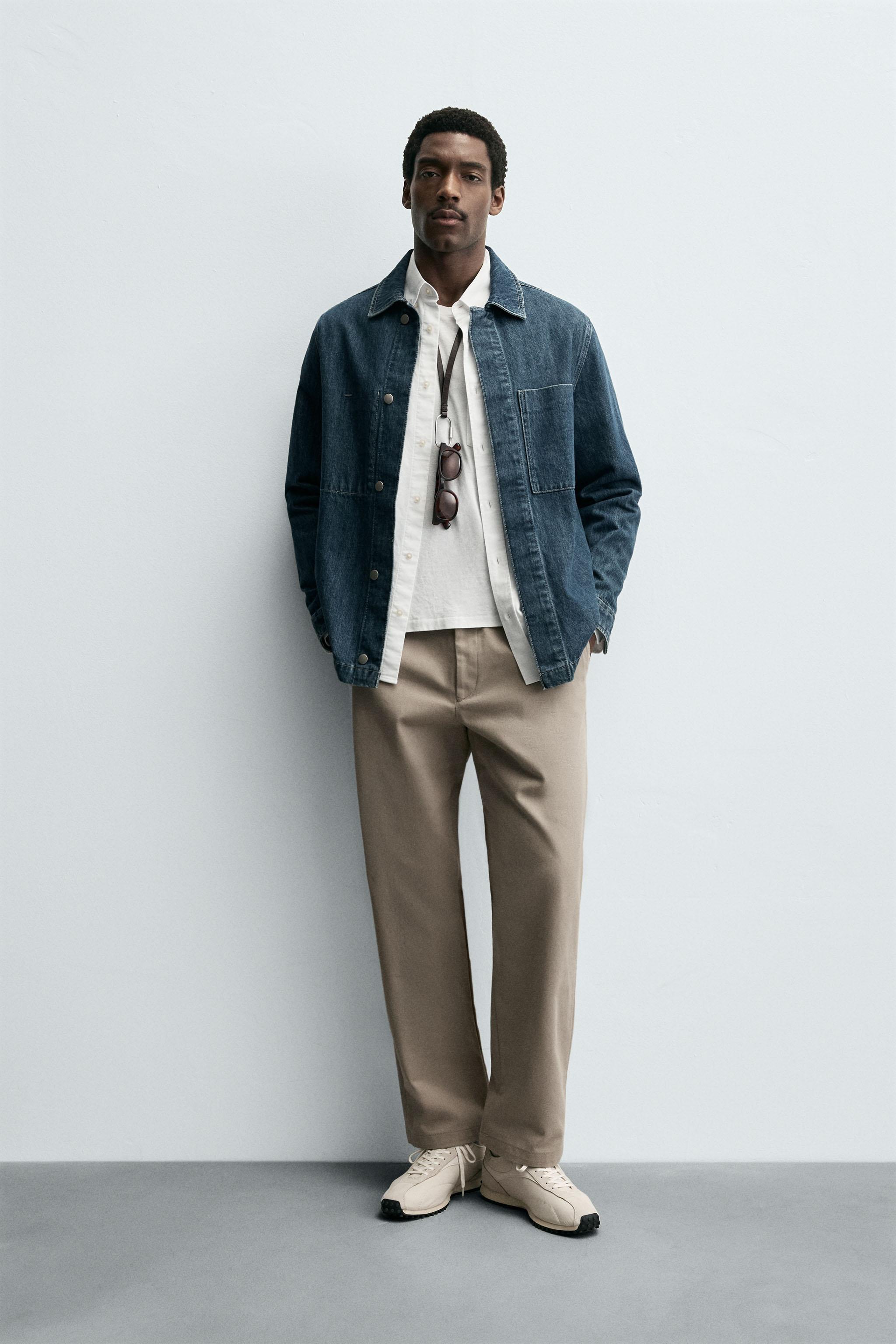 ストレートフィット テクスチャードパンツ - ベージュ | ZARA