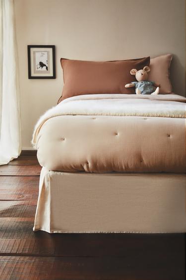 FADED LINEN VALANCE SHEET - Light beige by Zara - Image 5