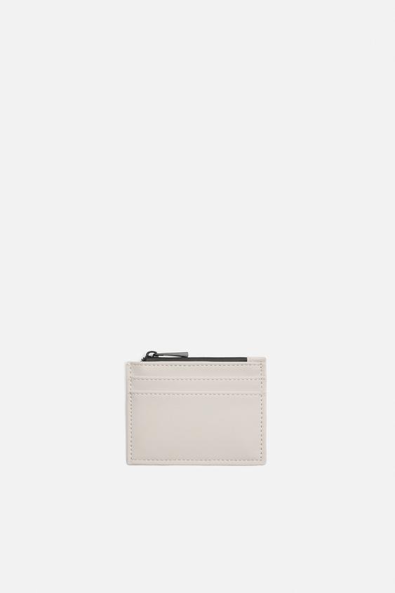 RUBBERIZED CARD HOLDER Bone White ZARA United States
