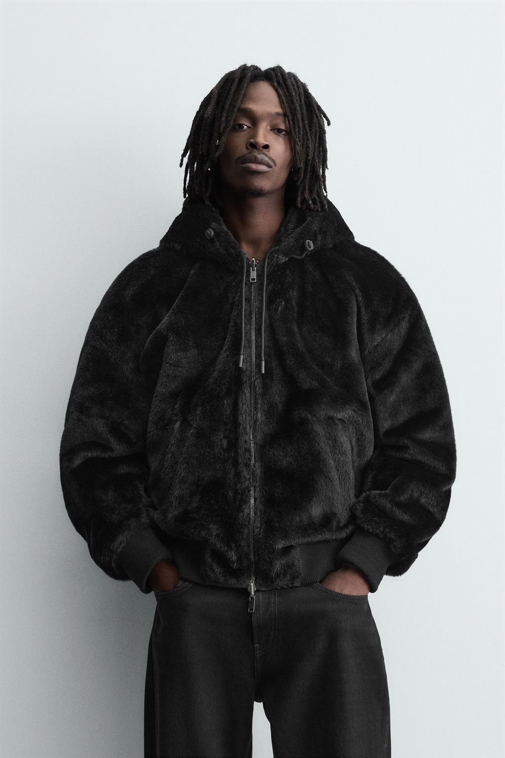 REVERSIBLE FAUX FUR BOMBER JACKET
