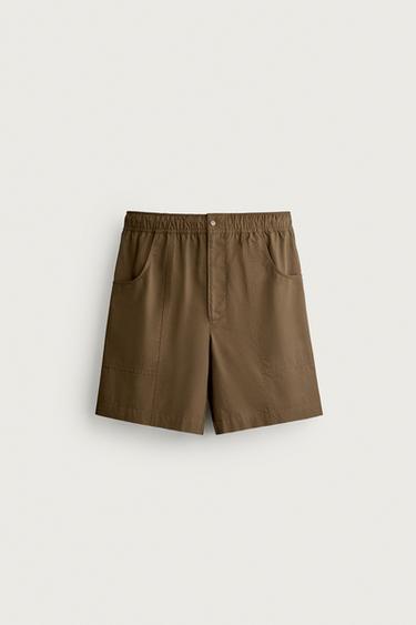 LONG SEAM SWIMMING TRUNKS - Brown by Zara