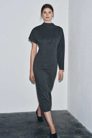 ASYMMETRIC LONG DRESS - Anthracite grey by Zara - Image 7