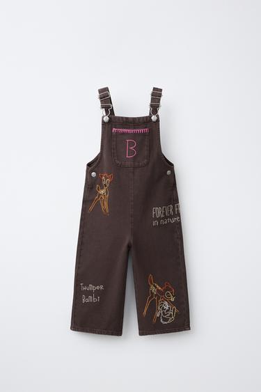 BAMBI © DISNEY EMBROIDERED LONG DUNGAREES - Brown by Zara