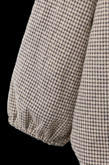 CAMISA CUADRO VICHY - Negro / Crudo de Zara