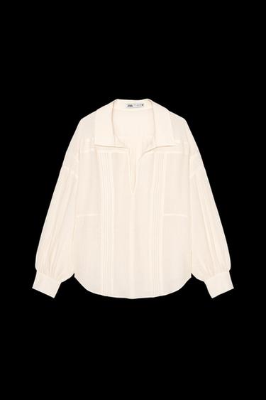 CAMISA ROMÁNTICA ZW COLLECTION - Blanco roto de Zara - Imagen 0