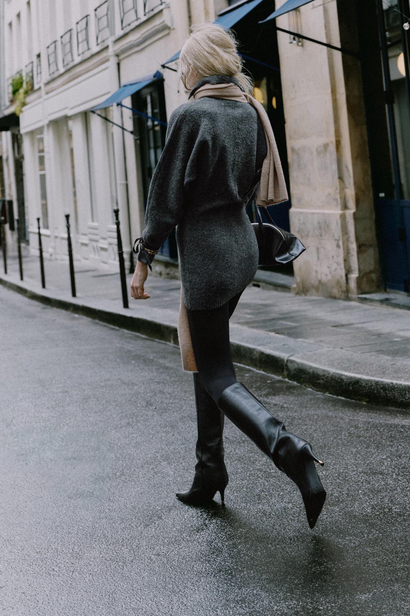Женское платье Zara Knit Mini, цвет: Тёмный серый — фото 6