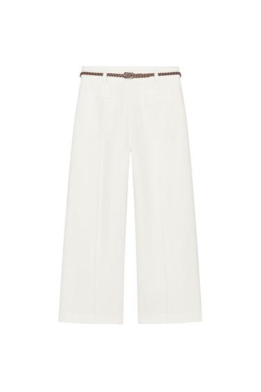 BRAIDED BELT CULOTTE TROUSERS