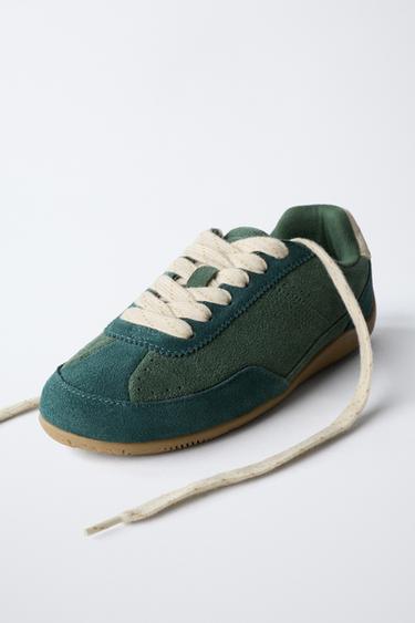 TENNIS EN CUIR - Vert de Zara - Image 2