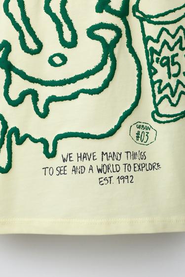 GRAFFITI PRINT T-SHIRT - Lime by Zara - Image 3
