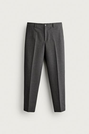 Zara REGULAR FIT TROUSERS - Charcoal gray