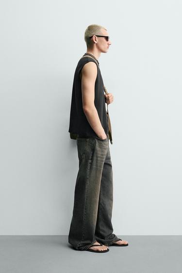 PRINTED KNIT TANK TOP - Black by Zara - Image 3