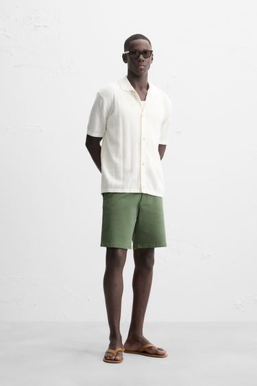 BERMUDA CHINO REGULAR FIT - Vert de Zara