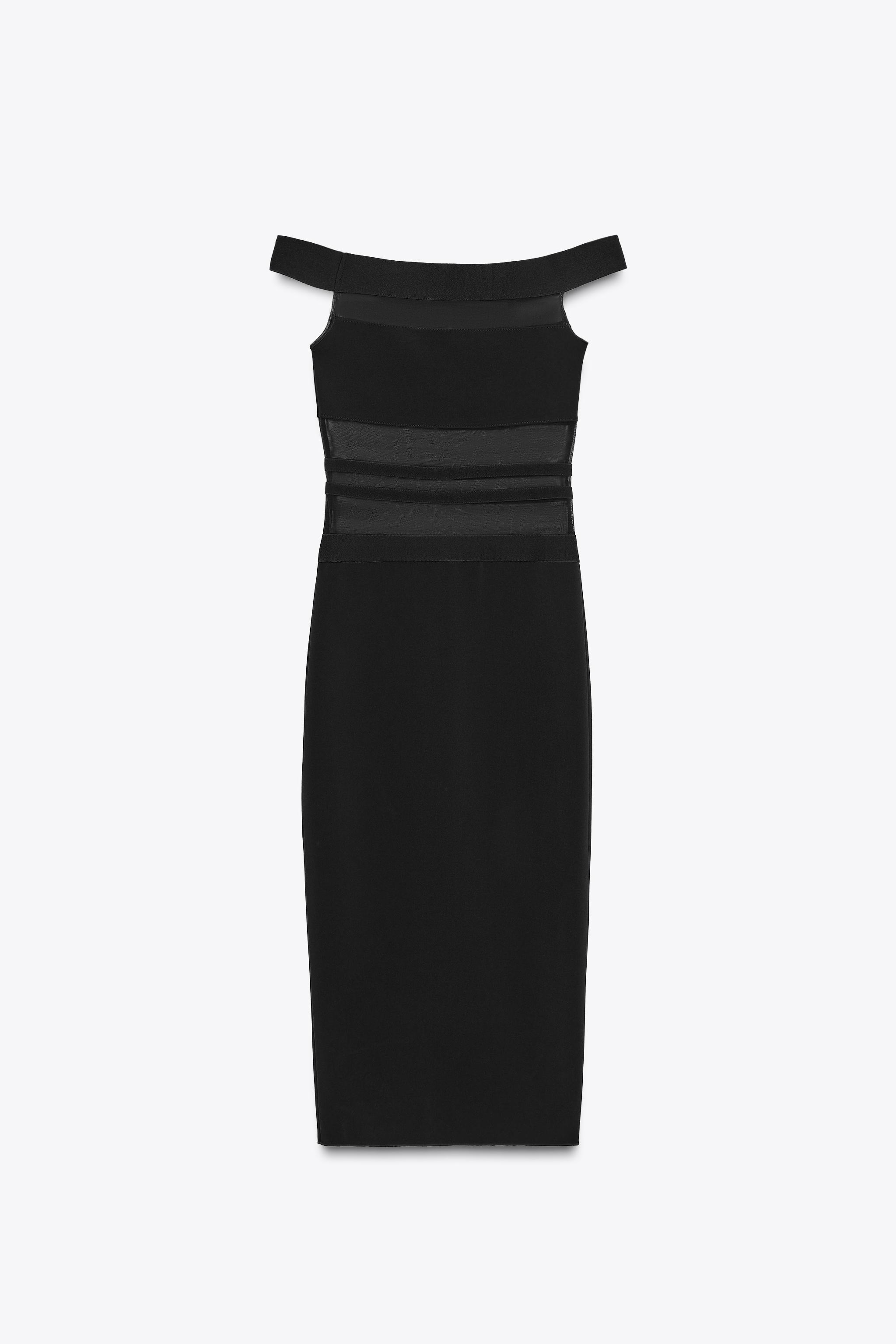 STRETCH COMBINATION DRESS - Black | ZARA Canada