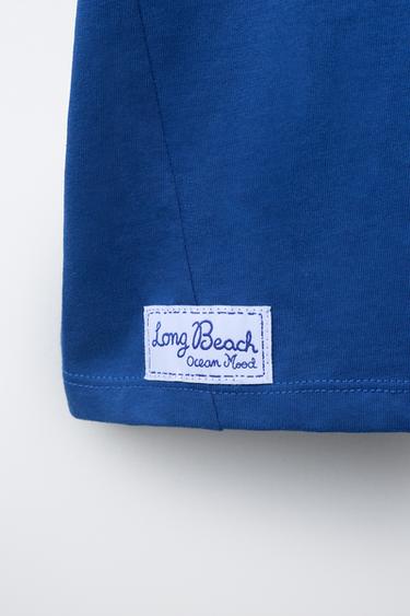 T-SHIRT IMPRIMÉ PARASOL DE PLAGE - Bleu de Zara - Image 3