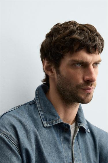 BOXY FIT DENIM SHIRT - Mid-blue by Zara - Image 4