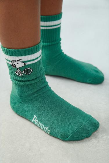 2-PACK OF SNOOPY PEANUTS™ LONG SOCKS - Green/White by Zara