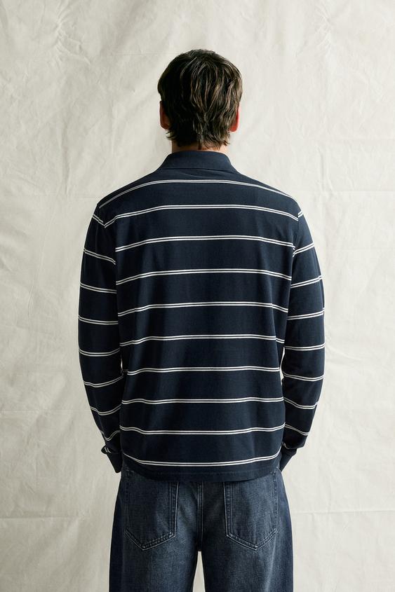 POLO EN PIQUÉ LÉGER REGULAR FIT - Bleu marine foncé de Zara - Image 2
