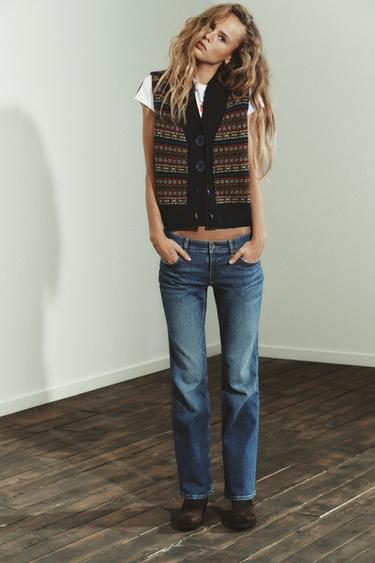 Zara JACQUARD KNIT WOOL VEST - Multicolored - Image 0