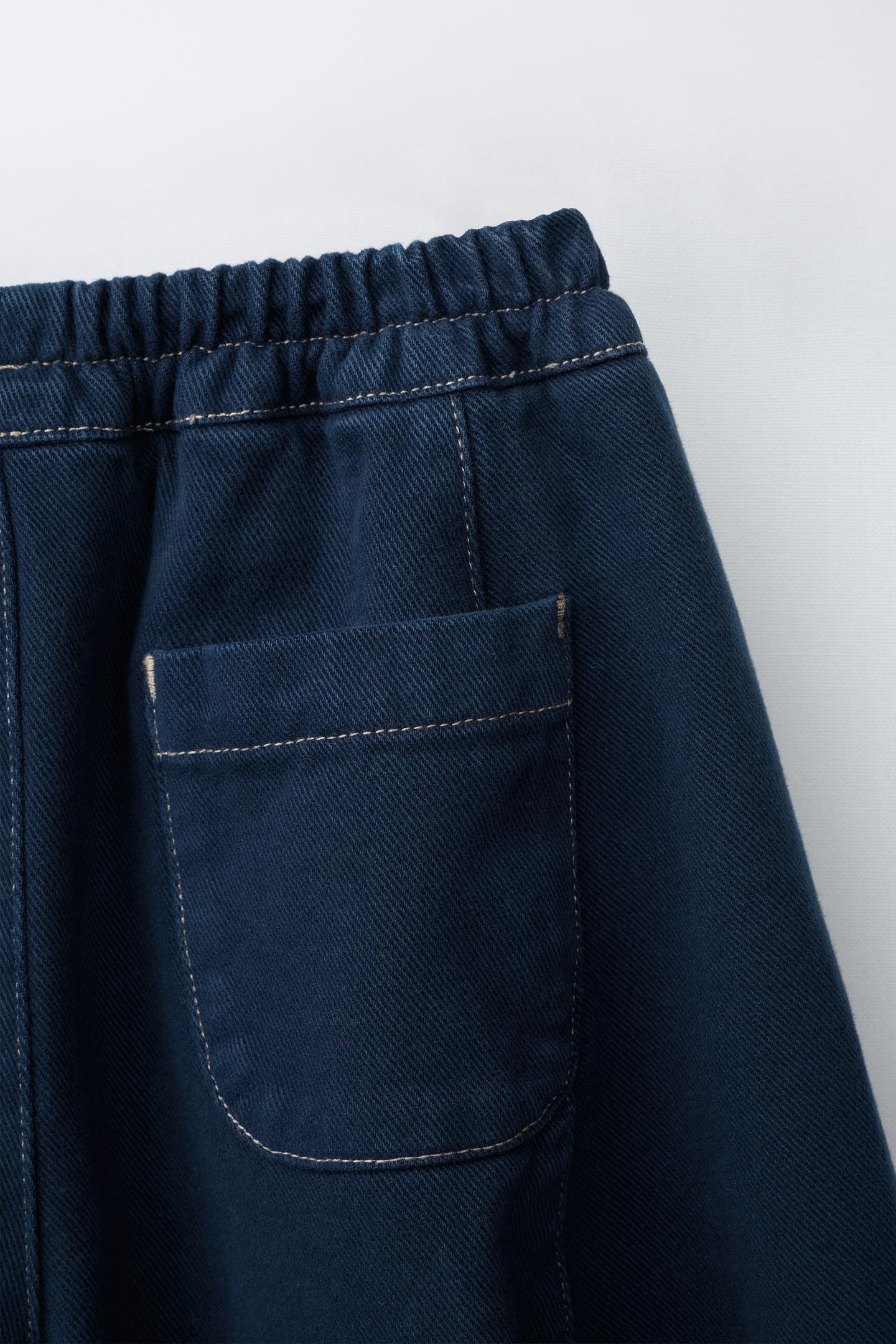 Детские брюки Zara Balloon Stitched, цвет: Тёмно-синий — фото 4