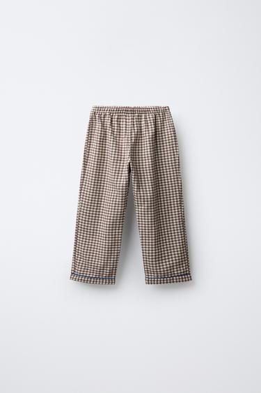 3-6 ANS / PYJAMA EN FLANELLE À CARREAUX VICHY - Marron de Zara - Image 3