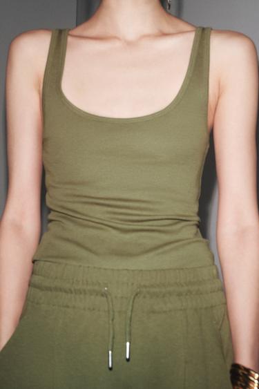FLOWING STRAPPY T-SHIRT - Green by Zara - Image 3