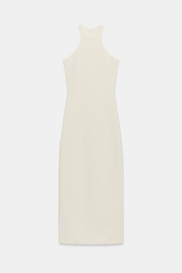 ROBE HALTER STRETCH - Écru de Zara - Image 3