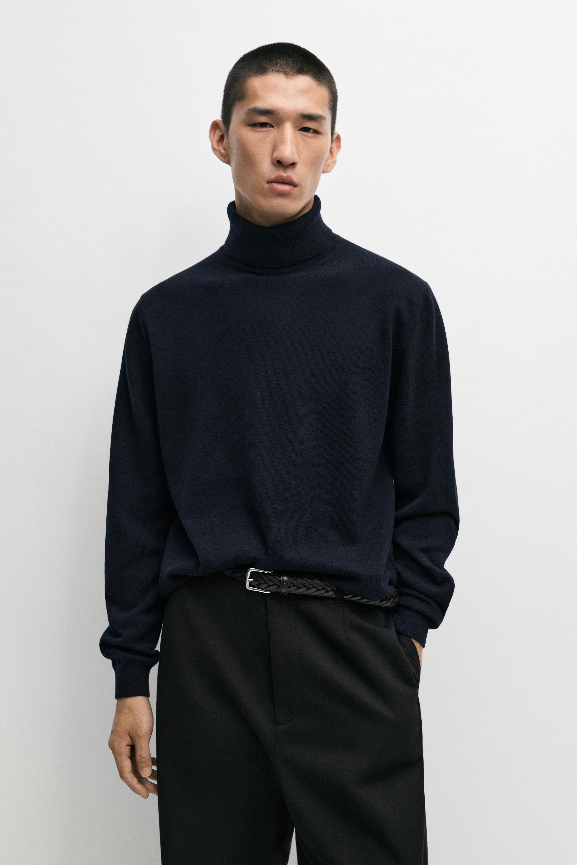 Pull en maille à col roulé 100 % laine